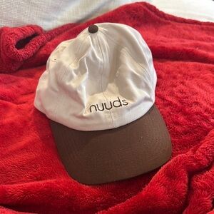Nuuds Brown and White Hat with Adjustable Strap
